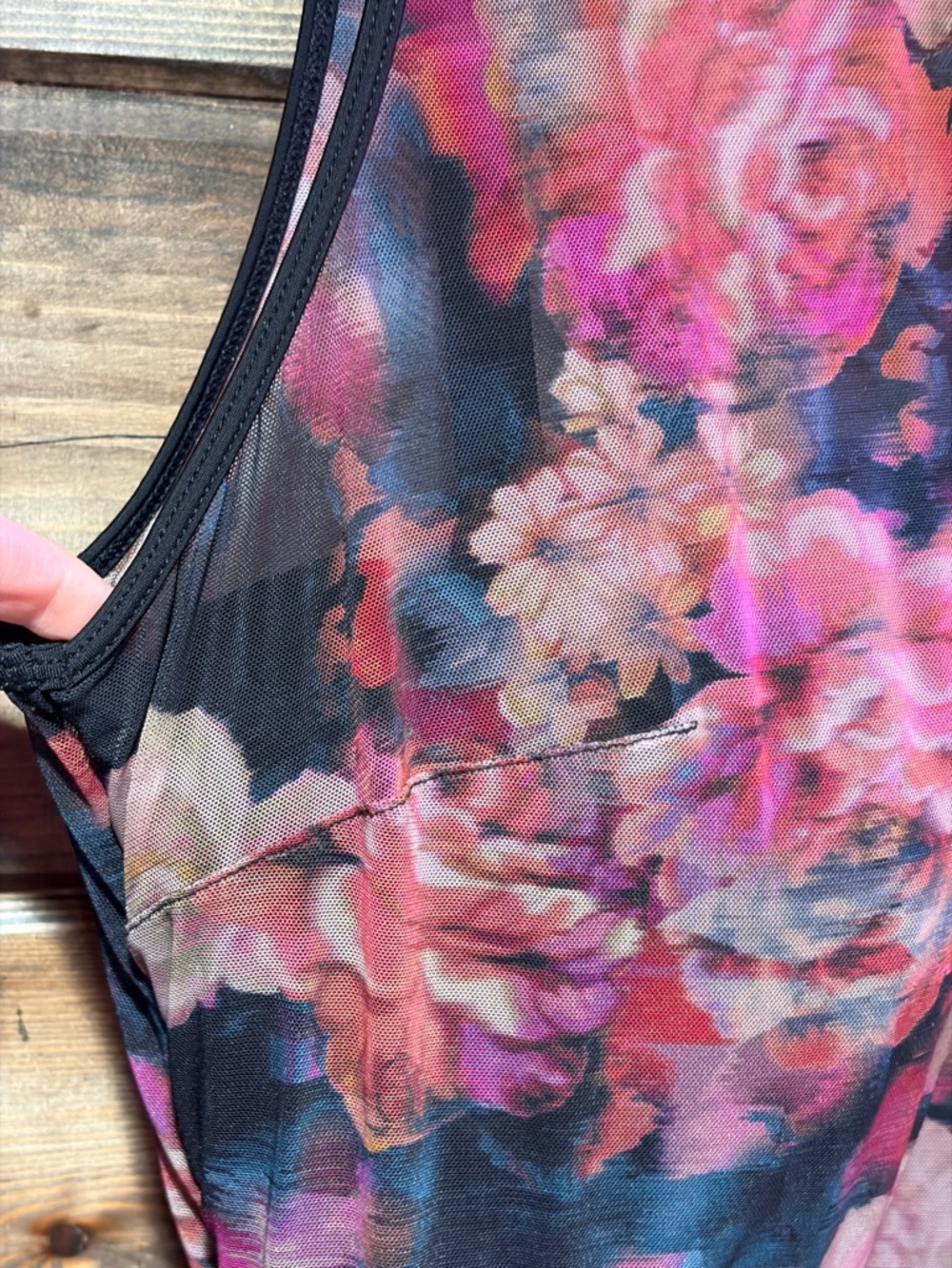 Underwire short Floral Mesh Overlay swim dress with brief - Picture 7 of 15